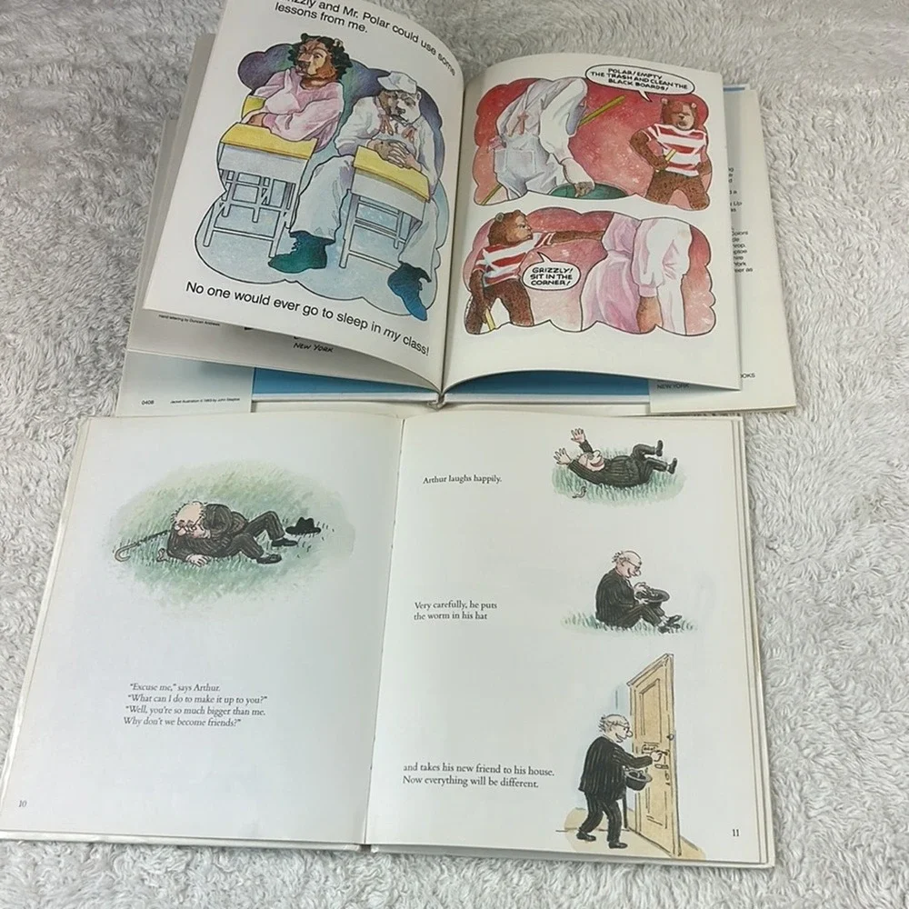 Vintage 80s Book Bundle Teddy Bears Go Shopping A Worms Tale Magic Schoolbus